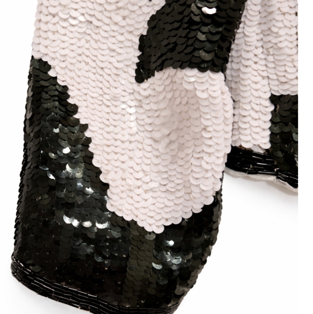 Creative Creations | Vintage Black White Silk Sequin Jacket - Picture 10 of 12